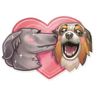❤ d62fcc9d 犬, キス, ハート, 愛, 子犬, かわいい, 動物 whatsapp sticker
