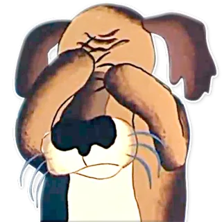🙈 73d7fa08 anjing, kartun, sedih, menutupi wajah, emosional, tertekan whatsapp sticker