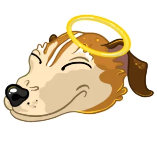 😇 552c6f9d chien, auréole, ange, mignon, animal de compagnie, dessin animé whatsapp sticker
