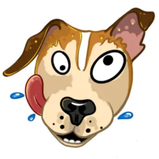 🤪 75bd6483 chien, dessin animé, animal, animal de compagnie, drôle, fou, léchage, idiot whatsapp sticker