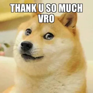 ❤️ ebab443c THANK U SO MUCH VRO ドージ, ありがとう, ミーム, 犬, ブロー telegram sticker