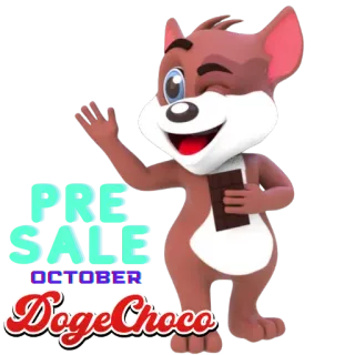 💵 0bfa9740 PRE SALE OCTOBER DogeChoco doge, cioccolato, prevendita, cartoni animati, cane, carino telegram sticker