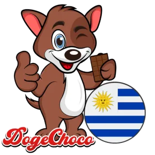 🇺🇾 173676aa DogeChoco doge, cioccolato, adesivo, cartone animato, uruguay, bandiera telegram sticker
