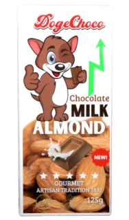 🍫 321b84a9 DogeChoco Chocolate MILK ALMOND NEW! GOURMET ARTISAN TRADITION 1892 cane, cioccolato, latte, mandorla, gourmet, cibo, caramella, snack telegram sticker
