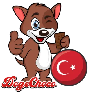 🇹🇷 494b8fc1 DogeChoco cane, cioccolato, tacchino, bandiera, cibo, mascotte telegram sticker