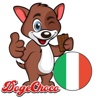 🇮🇹 fc027a4c DogeChoco cane, cioccolato, italiano, bandiera, carino, cibo telegram sticker