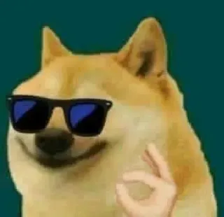 👌 325ed42f Doge доге, мем, собака, круто, солнцезащитные очки, ок telegram sticker
