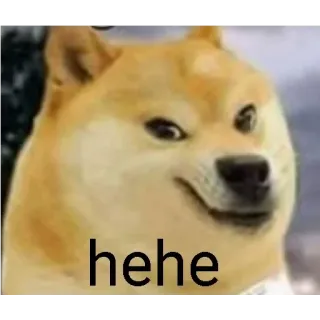 😁 935515ca hehe доге, собака, мем, хехе, смешно telegram sticker