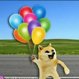 🎈 eeae3eee Doge доге, шары, счастливый, мем, собака, питомец, милый telegram sticker