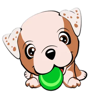 🎾 2e6f542e dog, puppy, animal, pet, cute, ball whatsapp sticker