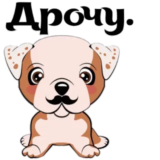 👀 95edd6ad Apoчy. dog, puppy, cartoon, cute, moustache whatsapp sticker