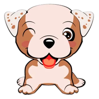 😜 d2ef91fd dog, puppy, cute, animal, cartoon, winking, friendly whatsapp sticker