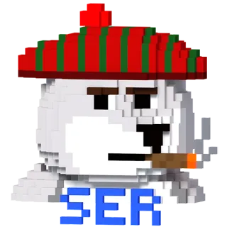 💋 23af9757 SBR Voxel, Hund, Hut, Zigarre, Blockig, Pixelkunst telegram sticker