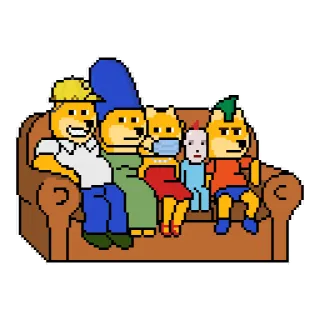 😔 7def9dec Pixel Art, Doge, Familie, Couch, Cartoon, Memes telegram sticker