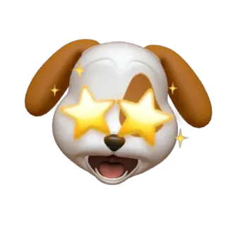 🐶 bc3c599a 狗, 表情符号, 星星, 兴奋, 可爱, 小狗 telegram sticker