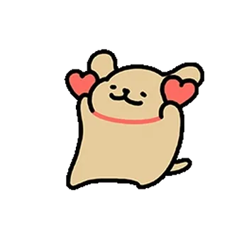 😊 f27b9609 cane, carino, kawaii, cuori, animale, cartone animato, adesivo telegram sticker