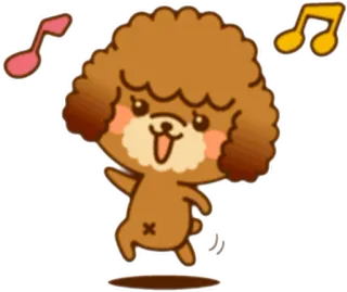 🎧 2a7624c6 perro, lindo, feliz, bailando, música, dibujos animados telegram sticker