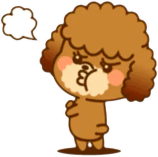 😤 49363e7b perro, animal, lindo, caniche, dibujos animados, personaje telegram sticker