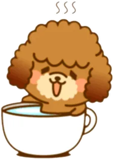 ☕️ 68a1de1a perro, lindo, té, taza, cálido, kawaii telegram sticker