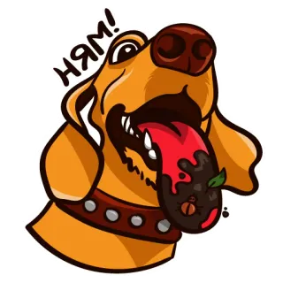 😋 52e7fa3a ням! 개, 먹는, 만화, 음식, 러시아 telegram sticker