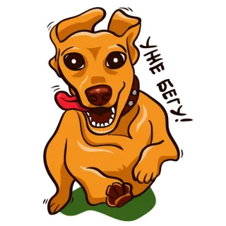 😀 932240b3 УЖЕ БЕГУ! 개, 만화, 달리기, 동물 telegram sticker