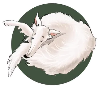 😞 e27b4499 anjing, borzoi, hewan, putih, peliharaan, ilustrasi telegram sticker