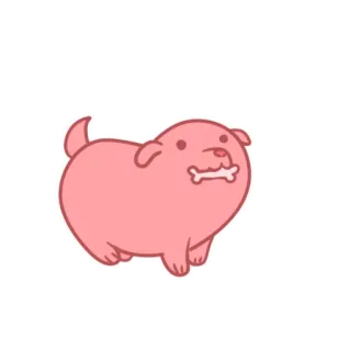 🥰 f283872a cane, rosa, osso, carino, cartone animato, animale, animale domestico telegram sticker