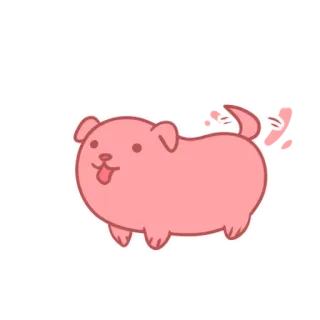 😀 f2c3aa84 cane, cartone animato, rosa, animale, carino, animale domestico telegram sticker