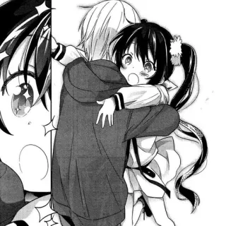 🤗 f6c47883 애니메이션, 포옹, 커플, 만화, 귀여운 telegram sticker