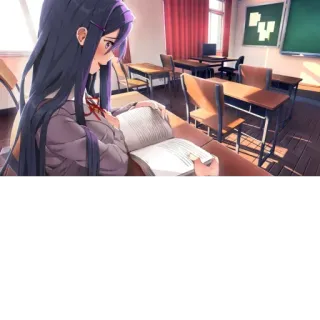 👾 06ec7dae Yuri Doki Doki Literature Club! Anime, Manga, Videospiel, Schule, Literatur, Lesen whatsapp sticker