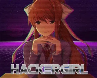 👾 6715d941 Monika Doki Doki Literature Club! HACKERGIRL Anime, Spiel, Cyberpunk, Hacker, Mädchen, DDLC, Doki Doki Literature Club! whatsapp sticker