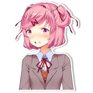 😤 2ed2e608 Natsuki Doki Doki Literature Club! อนิเมะ, มังงะ, น่ารัก, ซึนเดเระ, ใจเต้น telegram sticker