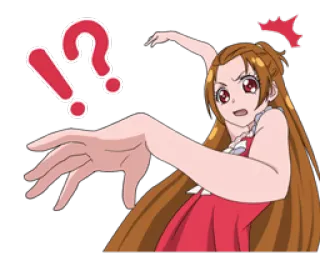 ⁉ 0c1a0f2c anime, pytanie, wykrzyknik, dziewczyna, ciekawy whatsapp sticker