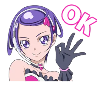 👌 4a0a6b45 OK Anime, Dziewczyna, OK, Gest whatsapp sticker