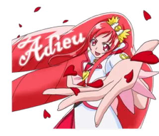 👋 96690526 Adieu Anime, Brokat, Dziewczyna, Powitanie, Pożegnanie whatsapp sticker