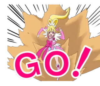 🏃 e9e2b785 GO! Anime, Dziewczyna, Różowy, Błyszczący, Bieganie, Motywacja whatsapp sticker