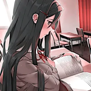 💗 09db420c Yuri Doki Doki Literature Club! Anime, Écolière, Lecture, Manga, Littérature, Yuri, Dokidoki whatsapp sticker