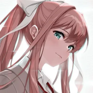 💗 0e703d9c Monika Doki Doki Literature Club! Anime, Monika, Doki Doki Literature Club, Mignon, Uniforme scolaire whatsapp sticker