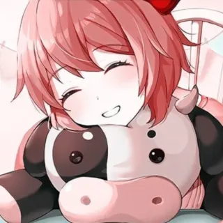 💗 b66967dd Anime, Fille, Mignon, Kawaii, Cheveux Roses, Poupée whatsapp sticker