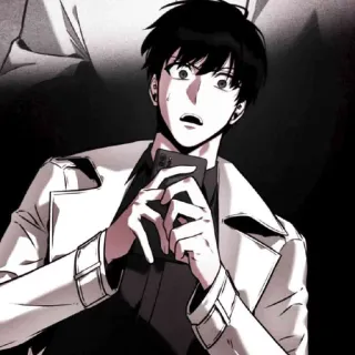 📖 25b0dbce 애니메이션, 만화, 만화, 캐릭터, 무서운, 전화, 코트, 흑백 telegram sticker