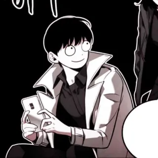 📖 537cdeaf 만화, 애니메이션, 캐릭터, 코트, 폰, 미소 telegram sticker