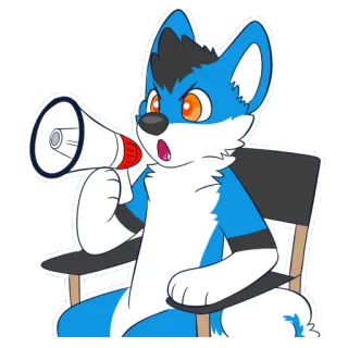 😱 334bdc3a ケモノ, キツネ, 擬人化, 漫画, メガホン, しゃべる telegram sticker