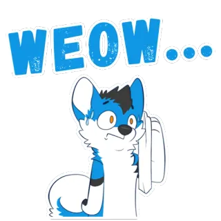 👀 381f898d WEOW... 漫画, 犬, 動物, もふもふ, 表情, 衝撃, 驚き, ワオ telegram sticker