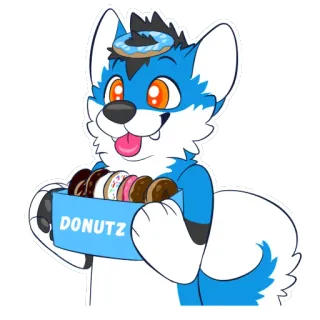 🍩 3c70fcd5 DONUTZ ドーナツ, 食べ物, スイーツ, キツネ, ケモノ, 漫画 telegram sticker