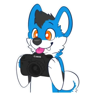 📷 8bddd61e Canon ケモノ, 犬, カメラ, 写真, 漫画, 動物, 可愛い telegram sticker