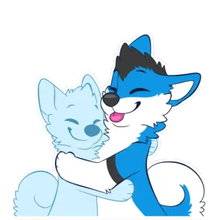 😊 8fda67e2 漫画, 動物, 犬, 可愛い, 友達, ハグ, 癒し telegram sticker