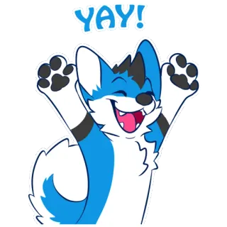 😀 c3efcfc7 YAY! お祝い, もふもふ, ハッピー, 嬉しい, 元気, やったー telegram sticker