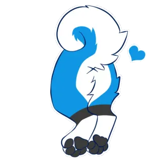 💙 ca1e3863 動物, もふもふ, 可愛い, 青, 尻尾, ハート telegram sticker