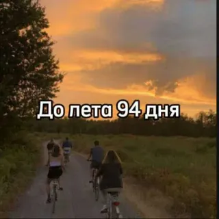 ☀️ 0856c996 До лета 94 дня pôr do sol, bicicleta, verão, estrada, viagem, natureza, céu whatsapp sticker
