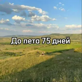 ☀️ 32cc619a До лета 75 дней verão, contagem regressiva, paisagem, dias, natureza, céu whatsapp sticker